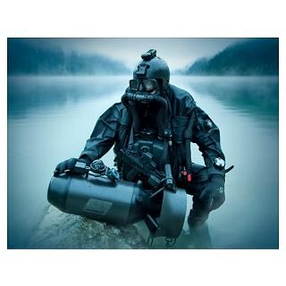 Special operations forces combat diver with underw Poster