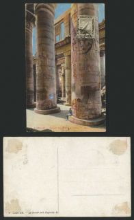 Egypt 1m 1920 Old Colour Postcard KARNAK Great Hypostyle Hall, Temple