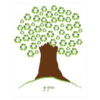 Wall Art  Posters  Go Green Tree Poster