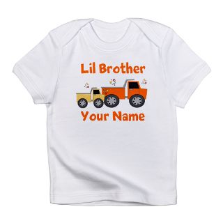 Babies Gifts  Babies T shirts  Little Brother Truck Infant T