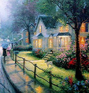 Dbl Signed Hometown Memories 24X30 s N Limited Thomas Kinkade Canvas