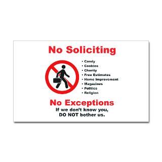 No Soliciting Sticker (Rectangle) #2  No Solicitors Signs