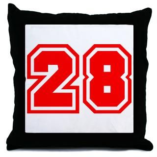 28 More Fun Stuff  Varsity Uniform Number 28 (Red) Throw Pillow