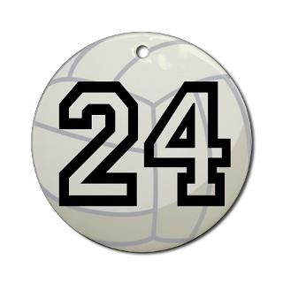 Volleyball Player Number 24 Ornament (Round) for $12.50