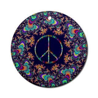 Psychedelic Peace Sign Tree Ornament  Ornaments for Peace