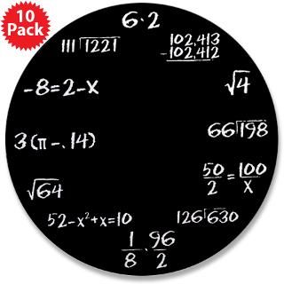 Black Math Clock 3.5 Button (10 pack)  Math/Geek  Shadow Moons