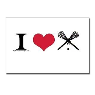 Heart Lacrosse Postcards (Package of 8) for $9.50