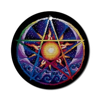 Elemental Cosmos Pentacle Keepsake (Round)  Witches Stitches