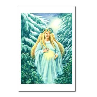 Yule Goddess Postcards (Package of 8)  Yule Goddess  Faerie Moon