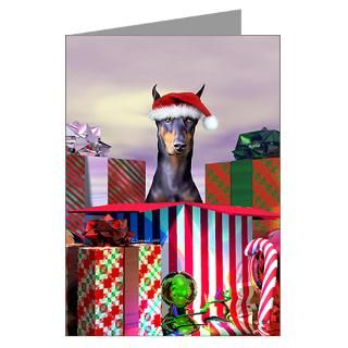 Art Greeting Cards  Doberman Christmas Greeting Cards (Pk of 10