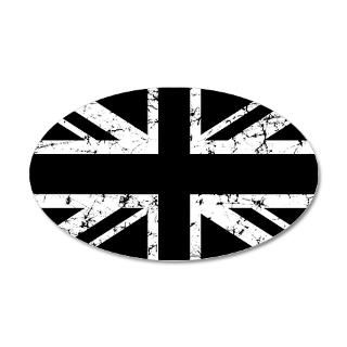 Brit Gifts  Brit Wall Decals  Black Union Jack 20x12 Oval Wall