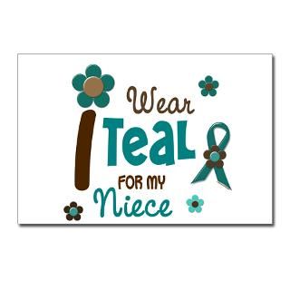 Thyroid Postcards  I Wear Teal For My Niece 12 Postcards (Package of