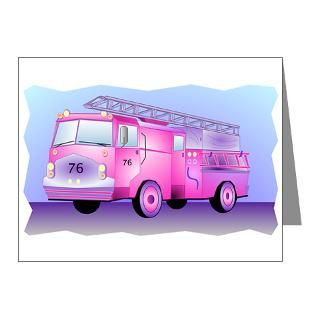 Gifts > Baby Note Cards > Pink Fire Truck Note Cards (Pk of 10