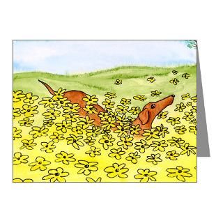 > Art Note Cards > Spring Flowers Dachshund Note Cards (Pk of 10