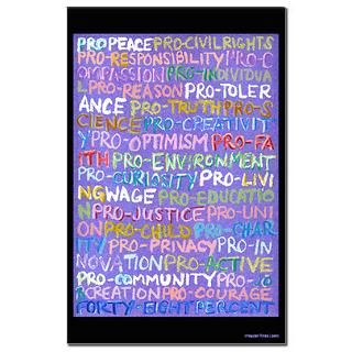 Positive Progressive Words 11x17 Poster  Progressive Values