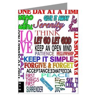 12 STEP SLOGANS IN COLOR Greeting Cards (Pk