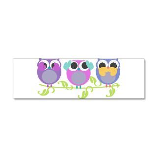 Colorful Gifts  Colorful Wall Decals  see hear speak no evil owls