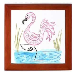Pink Flamingo 13 Keepsake Box