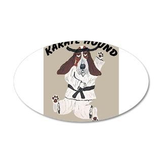 Gifts  Wall Decals  Basset Karate Hound 22x14 Oval Wall Peel