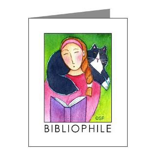 Animal Note Cards  LIBRARY CAT No. 10Blank Note Cards (Box of 20