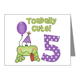 Note Cards  Toadally Cute 5th Birthday Invitations (Pk of 20