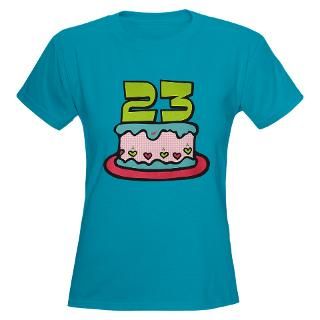 23 Year Old Birthday Cake Womens Dark T Shirt