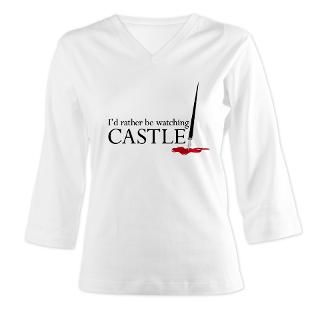 Id rather be watching Castle Womens Long Sleeve Shirt (3/4 Sleeve) by