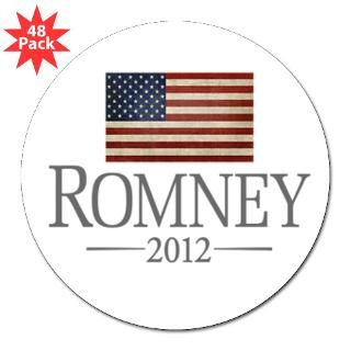 Romney USA Flag Designs 3 Lapel Sticker (48 pk