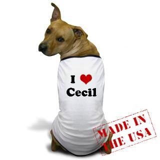 Cecil Gifts  Cecil Pet Apparel  I Love Cecil Dog T Shirt