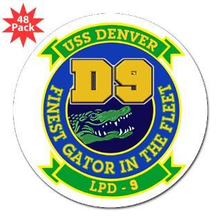 USS Denver LPD 9 3 Lapel Sticker (48 pk) for