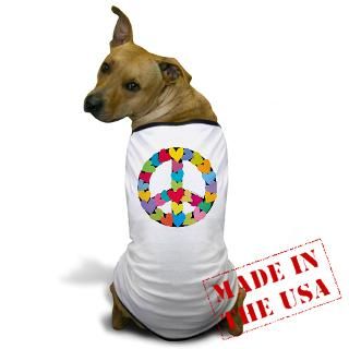 Anti Nuke Gifts  Anti Nuke Pet Apparel  Peace & Love Dog T Shirt