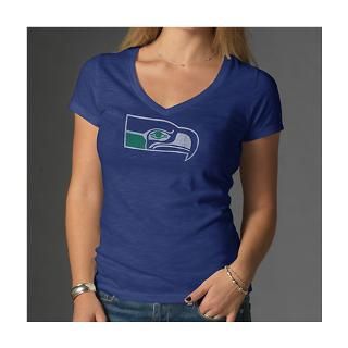 Seattle Seahawks Womens 47 Brand G2 Legacy Logo Scrum V Neck T Shirt