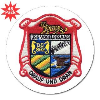  USS VOGELGESANG 3 Lapel Sticker (48 pk