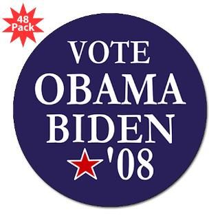 Vote Obama Biden 3 Lapel Sticker (48 pk)