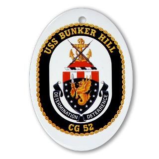 USS Bunker Hill CG 52 Oval Ornament for $12.50