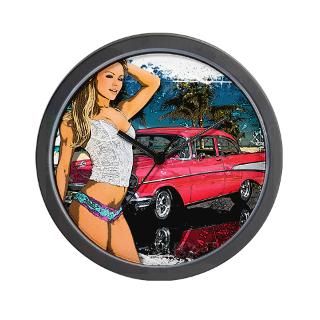 57 Chevy Girl Wall Clock for $18.00