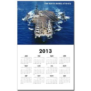 63 Gifts  63 Home Office  USS KITTY HAWK (CVA 63) Calendar Print