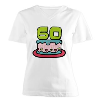 60 Year Old Birthday Cake Womens Plus Size V Neck