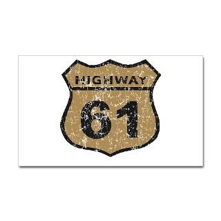 Retro Look Hwy 61 Road Sign Rectangle Decal for $4.25