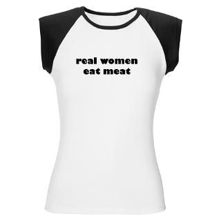 Real Women Eat Meat Womens Cap Sleeve T Shirt
