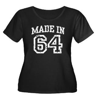 Made in 64 Womens Plus Size Scoop Neck Dark T Shi