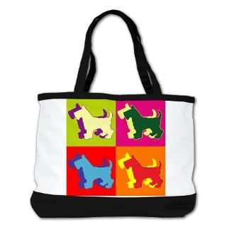 Scottish Terrier Silhouette Pop Art Shoulder Bag