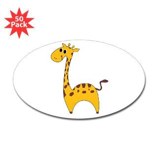 cute giraffe sticker oval 50 pk $ 86 99