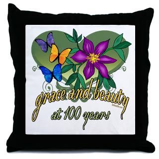 100 Gifts  100 More Fun Stuff  Beautiful 100th Throw Pillow