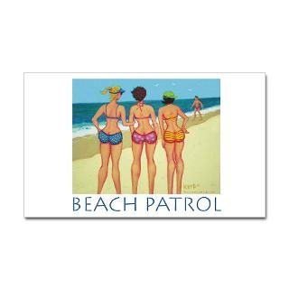 Fat Women On Beach Art Stickers  Car Bumper Stickers, Decals