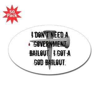 god bailout oval sticker 50 pk $ 113 99