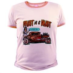 Rust is a Must Rat Rod Pinup T Shirt by lonecatstudios