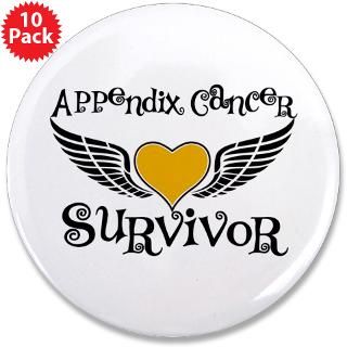 Appendix Cancer Survivor Wings Heart T Shirts : Cool Cancer Shirts and