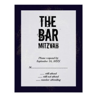 Rock Band Bar Mitzvah Reply Card Invites