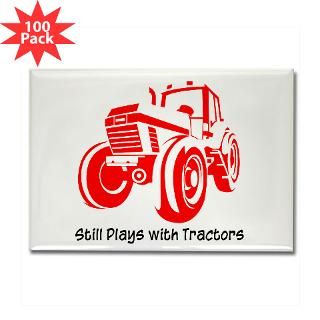 Red Tractor Rectangle Magnet (100 pack)